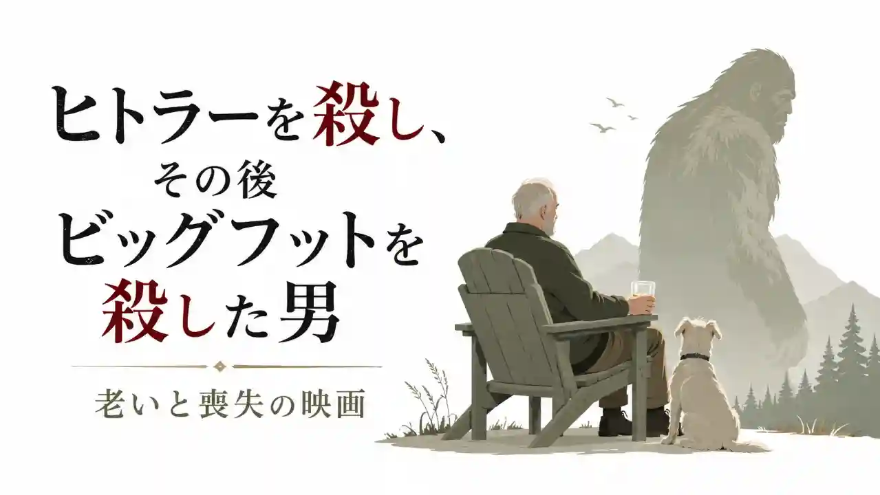 映画『ヒトラーを殺し、その後ビッグフットを殺した男』の老いと喪失を表現したアイキャッチ画像