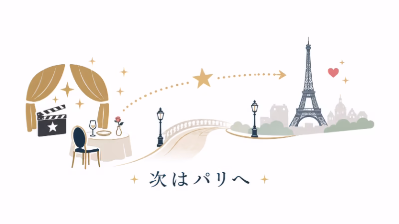 スペシャルドラマから映画グランメゾン・パリへつながる流れを表した挿絵