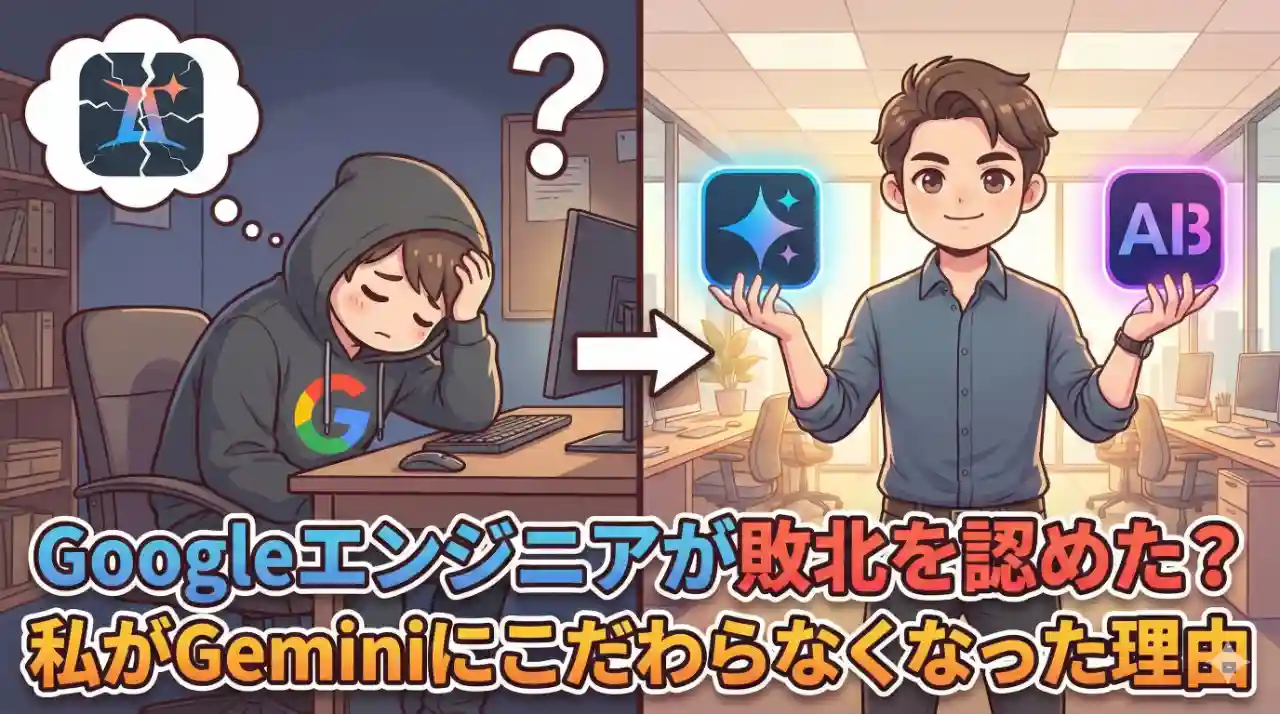 Geminiだけではなく、他のAIと併用することを決めた非エンジニアのイラスト