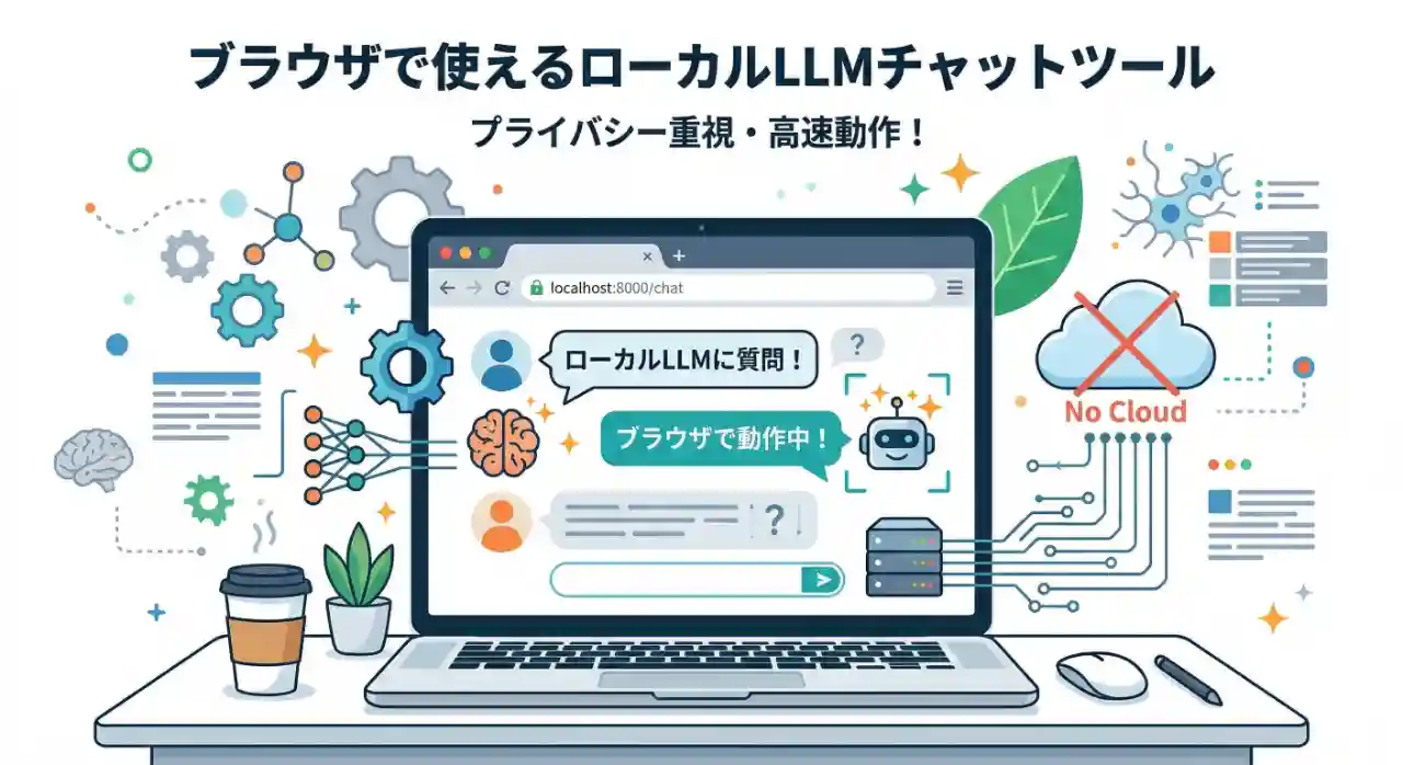 ブラウザで使えるローカルLLMチャットツールの画面イメージ
