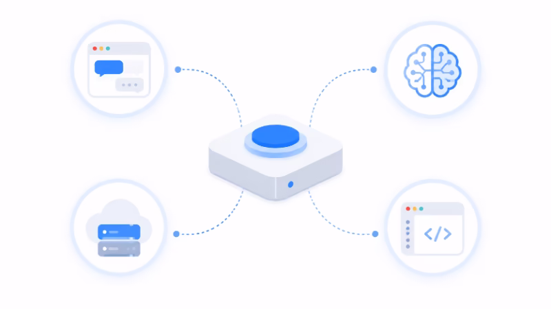Codex App ServerがチャットアプリやAIモデルと誤解されやすいことを示すイラスト