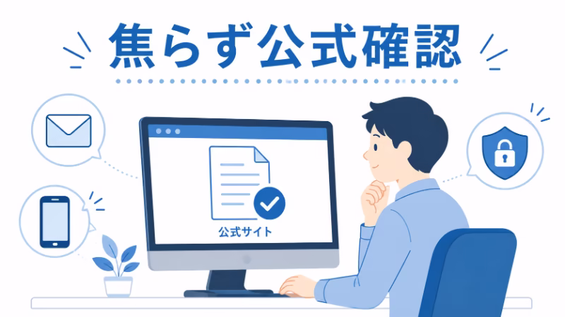 個人情報流出の通知が届いたときに焦らず公式発表を確認するイメージ