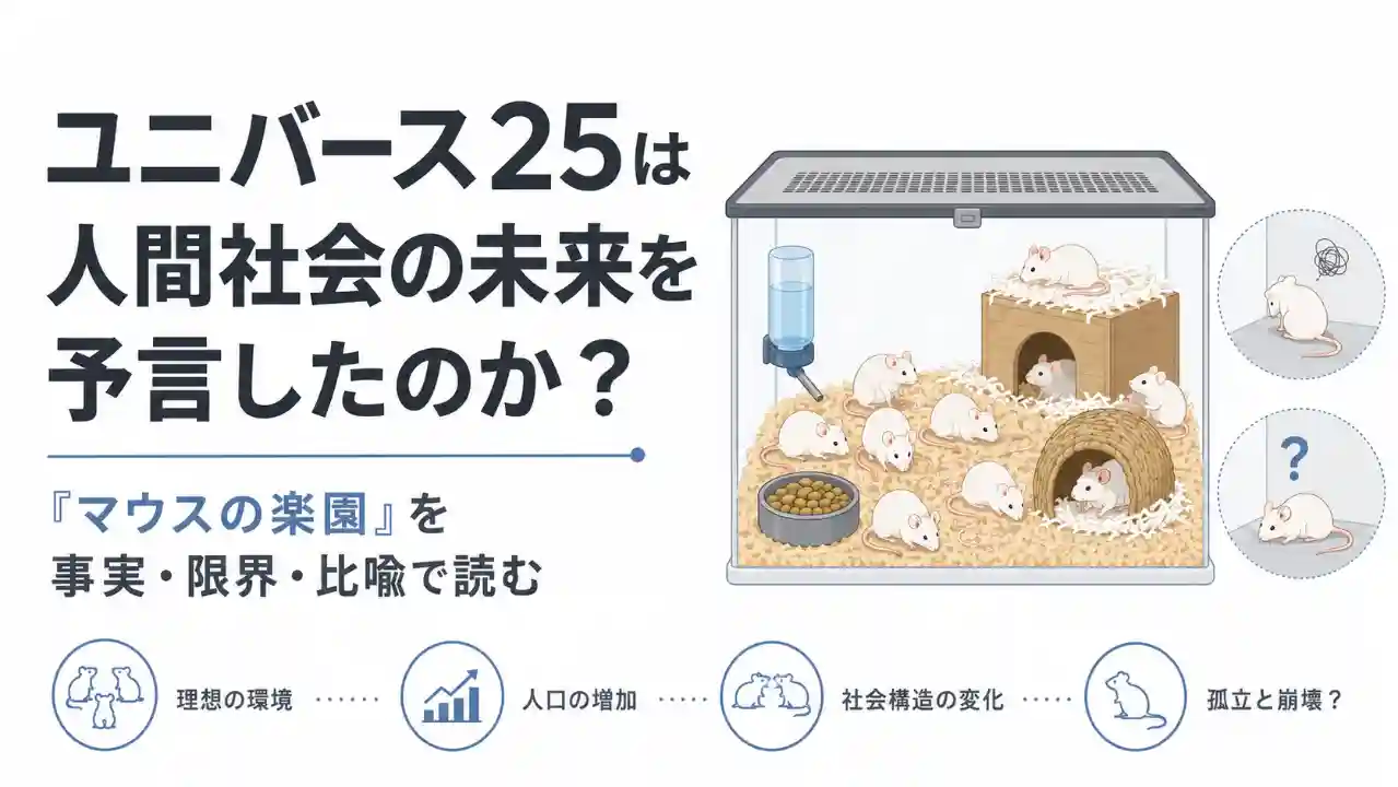 ユニバース25は人間社会の未来を予言したのかを解説するマウス実験のアイキャッチ画像