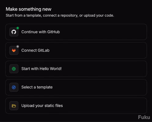 Cloudflare WorkersでGitHubリポジトリとの連携を開始する画面